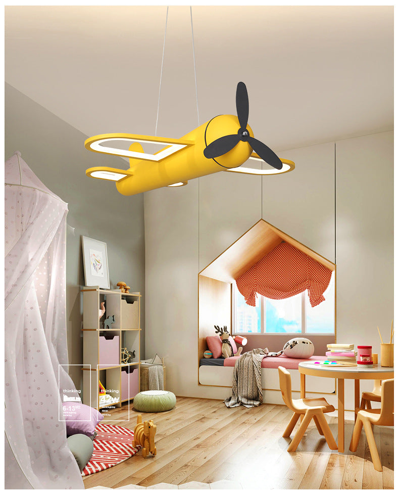 Airplane Pendant Lighting Fixture Kids Style LED Metal Hanging Pendant Light for Bedroom Clearhalo 'Ceiling Lights' 'Pendant Lights' 'Pendants' Lighting' 2602739