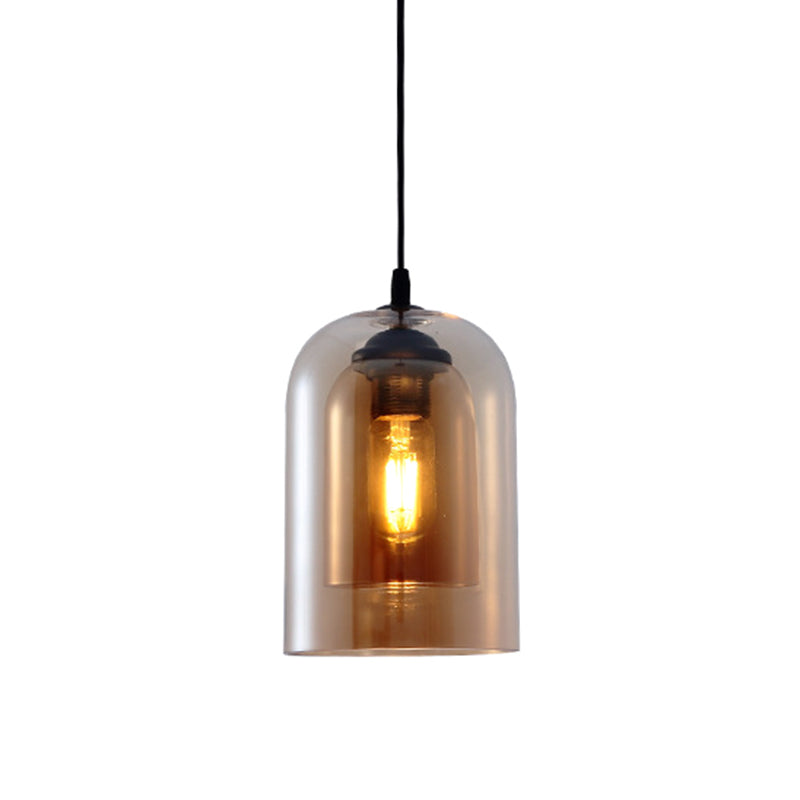 Glass Cylindrical Pendant Lighting Modern Style Hanging Pendant Light for Dinning Room Clearhalo 'Ceiling Lights' 'Pendant Lights' 'Pendants' Lighting' 2602746