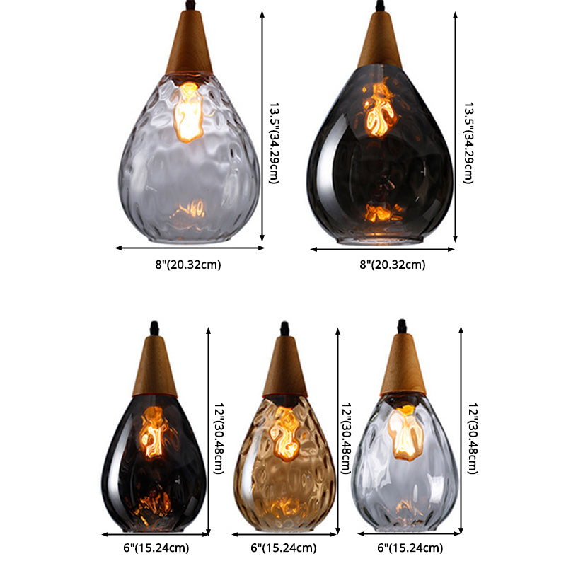 Nordic Style Teardrop Pendant Ceiling Light Glass Dinning Room Hanging Light Kit Clearhalo 'Ceiling Lights' 'Pendant Lights' 'Pendants' Lighting' 2602761