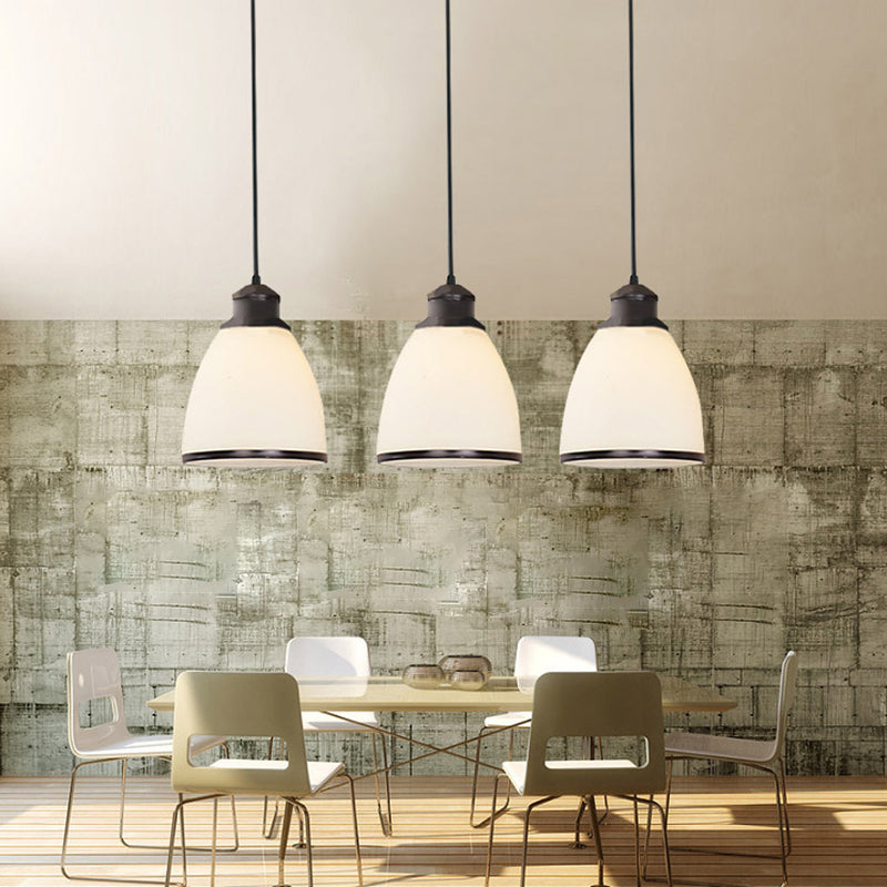 Minimalism Pendant Lighting Fixture White Cone Pendant Lighting with Glass Shade Clearhalo 'Ceiling Lights' 'Pendant Lights' 'Pendants' Lighting' 2602763