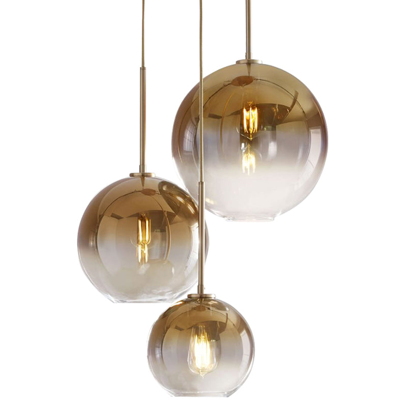 Gold Sphere Pendant Lighting Fixture Modern Glass Hanging Ceiling Light for Bedroom Clearhalo 'Ceiling Lights' 'Pendant Lights' 'Pendants' Lighting' options 2602796