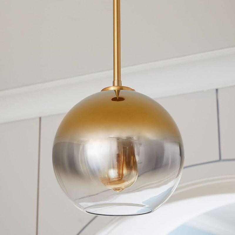 Gold Sphere Pendant Lighting Fixture Modern Glass Hanging Ceiling Light for Bedroom Gold Clearhalo 'Ceiling Lights' 'Pendant Lights' 'Pendants' Lighting' options 2602798_a630cd9e-7cbd-494f-9ae2-43f1a42d33d2