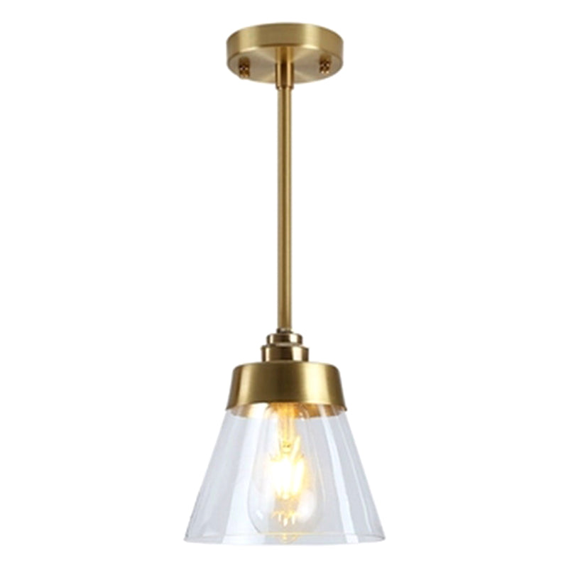 Glass Tapered Hanging Light Fixture Contemporary Pendant Lighting Fixture in Gold Gold Clearhalo 'Ceiling Lights' 'Pendant Lights' 'Pendants' Lighting' options 2602806_6b46cd68-fe26-4b85-ae4f-e0bde876184b