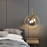 Spherical Pendant Lighting Contemporary Style Glass Clear Pendant Light Fixture for Bedroom Clearhalo 'Ceiling Lights' 'Pendant Lights' 'Pendants' Lighting' options 2602809