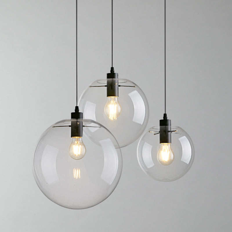 Minimalist Style Globe Ceiling Pendant Light Glass Dinning Room Hanging Pendant Light Clearhalo 'Ceiling Lights' 'Pendant Lights' 'Pendants' Lighting' options 2602818