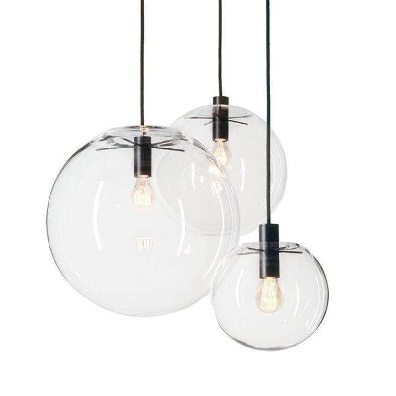 Minimalist Style Globe Ceiling Pendant Light Glass Dinning Room Hanging Pendant Light Black Clearhalo 'Ceiling Lights' 'Pendant Lights' 'Pendants' Lighting' options 2602822_39c2fea5-5bae-45c5-bf9a-9f28ee4c66d4