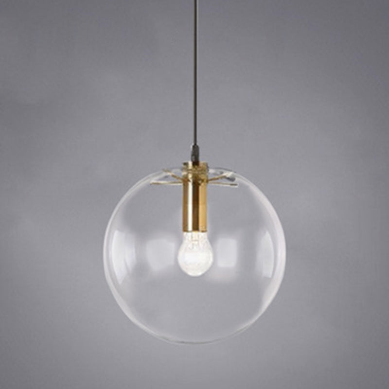 Minimalist Style Globe Ceiling Pendant Light Glass Dinning Room Hanging Pendant Light Clearhalo 'Ceiling Lights' 'Pendant Lights' 'Pendants' Lighting' options 2602823