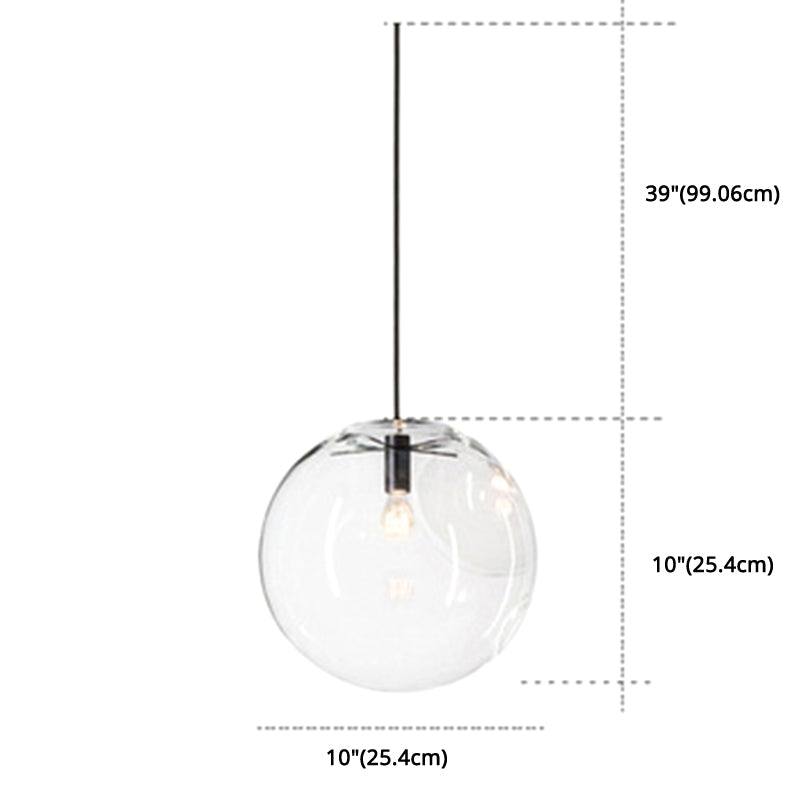 Minimalist Style Globe Ceiling Pendant Light Glass Dinning Room Hanging Pendant Light Clearhalo 'Ceiling Lights' 'Pendant Lights' 'Pendants' Lighting' options 2602824