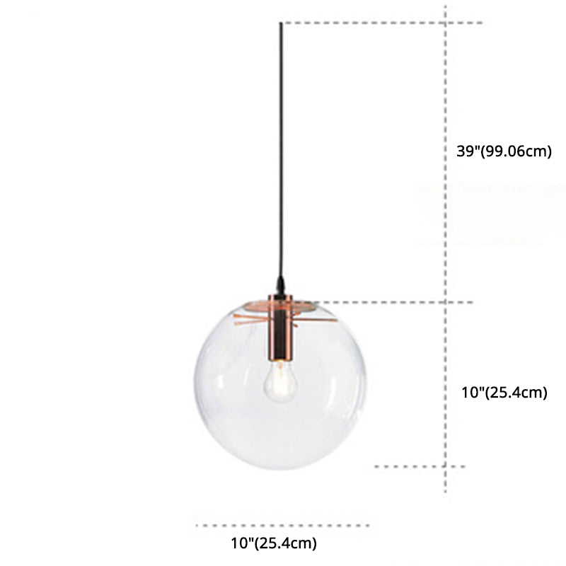 Minimalist Style Globe Ceiling Pendant Light Glass Dinning Room Hanging Pendant Light Clearhalo 'Ceiling Lights' 'Pendant Lights' 'Pendants' Lighting' options 2602825