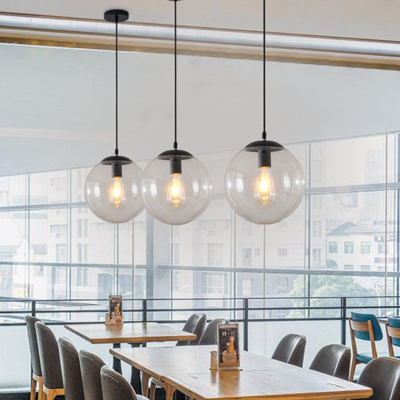 Restaurant Pendant Lighting Fixture Minimalist Style Pendant Ceiling Light with Orb Glass Shade Clearhalo 'Ceiling Lights' 'Pendant Lights' 'Pendants' Lighting' 2602845