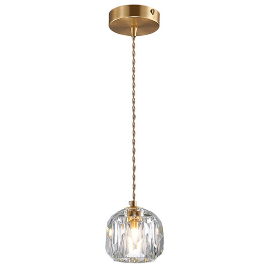 Globe Shape Pendant Lighting Fixture Contemporary Style Crystal Gold Hanging Lamp Kit Clearhalo 'Ceiling Lights' 'Pendant Lights' 'Pendants' Lighting' 2602863