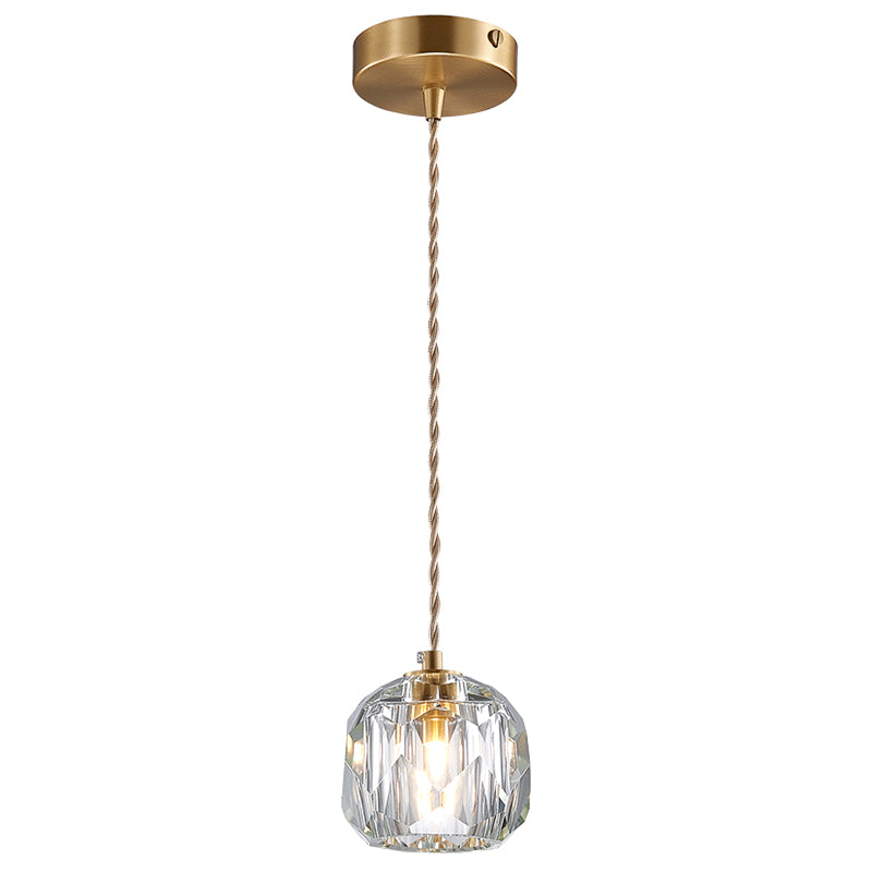 Globe Shape Pendant Lighting Fixture Contemporary Style Crystal Gold Hanging Lamp Kit Gold Clearhalo 'Ceiling Lights' 'Pendant Lights' 'Pendants' Lighting' 2602863_f70351b9-e0bf-4331-a179-22be0aac1ebc