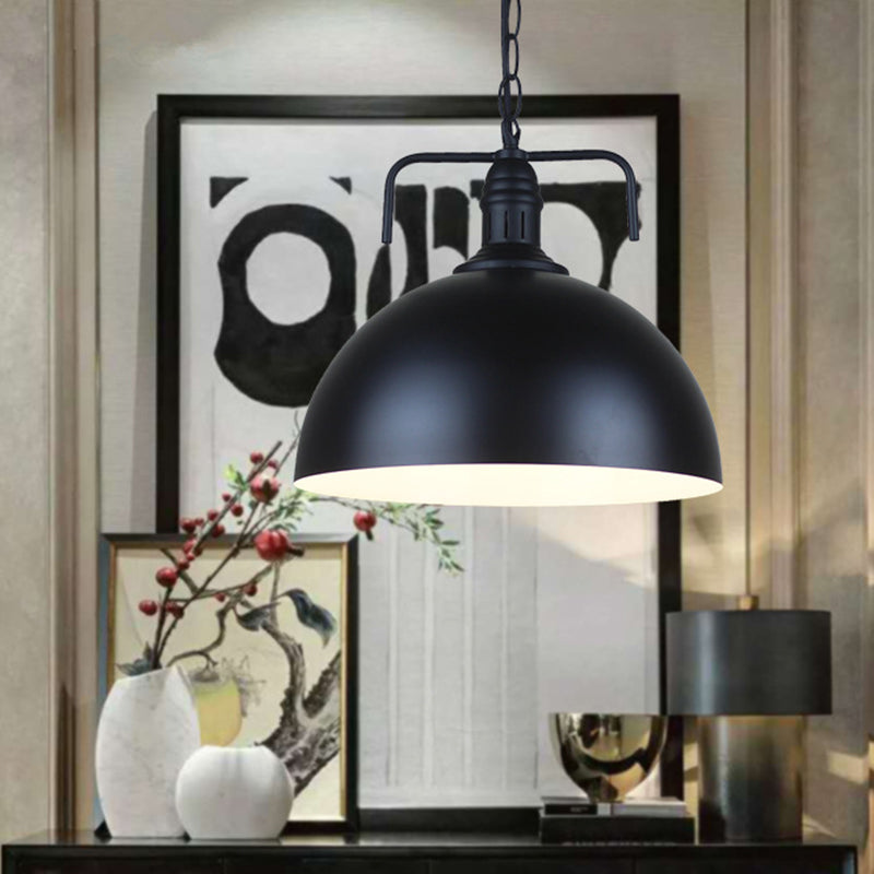 Pendant Lighting Fixture Vintage Style Coffee Shop Hanging Lamp with Swivel Joint Metal Shade in Black Clearhalo 'Ceiling Lights' 'Pendant Lights' 'Pendants' Lighting' 2602931