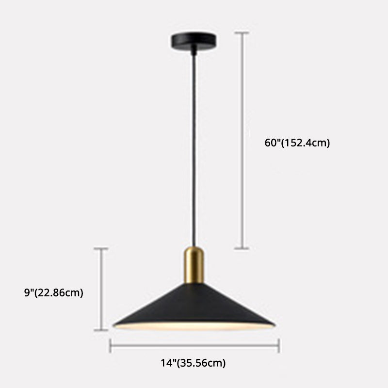 Industrial Tapered Pendant Ceiling Light Metal Pendant Lighting Fixture in Black Clearhalo 'Ceiling Lights' 'Pendant Lights' 'Pendants' Lighting' 2602938