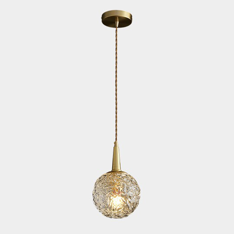 Crystal Spherical Pendant Ceiling Light Modern Style Gold Ceiling Suspension Lamp Gold Clearhalo 'Ceiling Lights' 'Pendant Lights' 'Pendants' Lighting' 2602966