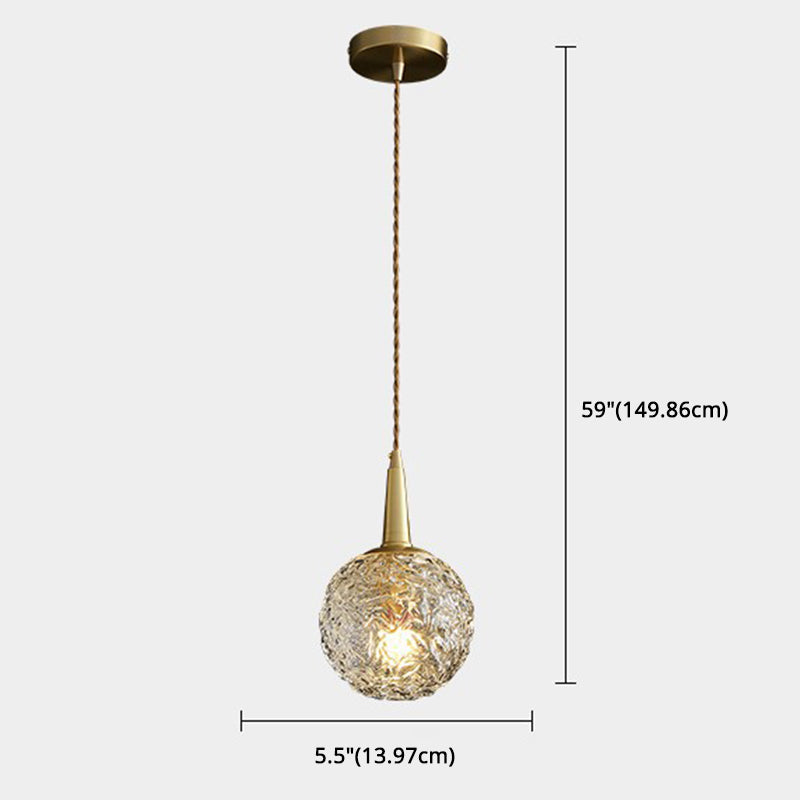 Crystal Spherical Pendant Ceiling Light Modern Style Gold Ceiling Suspension Lamp Clearhalo 'Ceiling Lights' 'Pendant Lights' 'Pendants' Lighting' 2602971