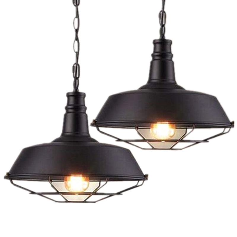 Metal Pendant Lighting Fixture Industrial Black Networked Shop Hanging Ceiling Light Clearhalo 'Ceiling Lights' 'Pendant Lights' 'Pendants' Lighting' 2602995