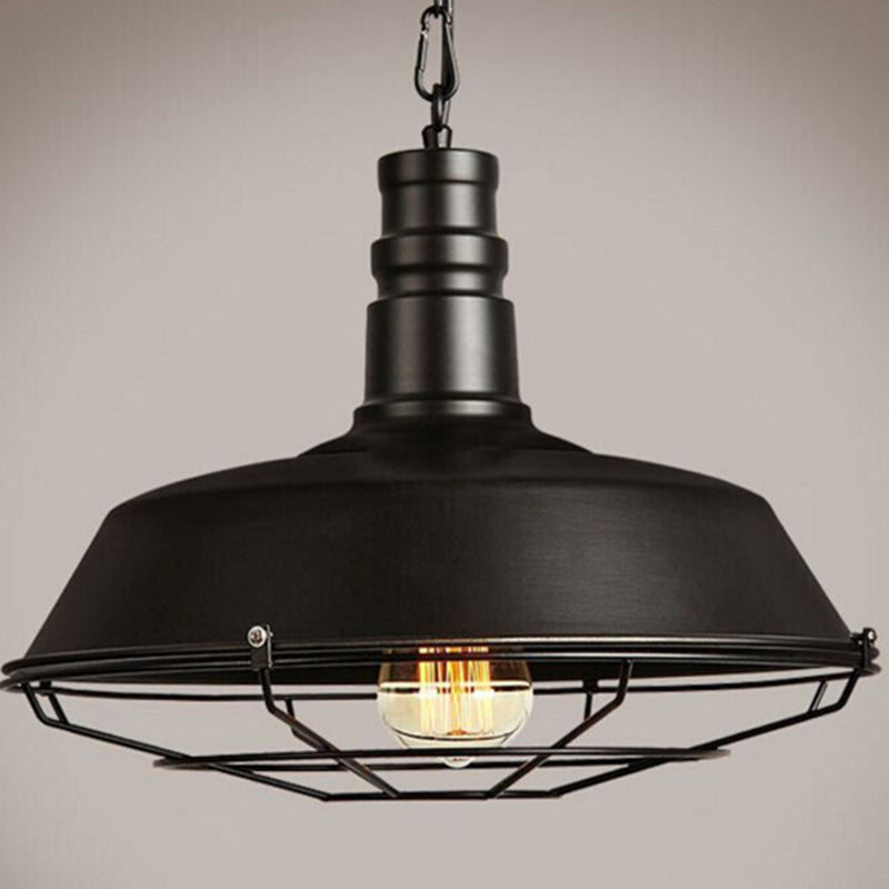 Metal Pendant Lighting Fixture Industrial Black Networked Shop Hanging Ceiling Light Black Clearhalo 'Ceiling Lights' 'Pendant Lights' 'Pendants' Lighting' 2602996