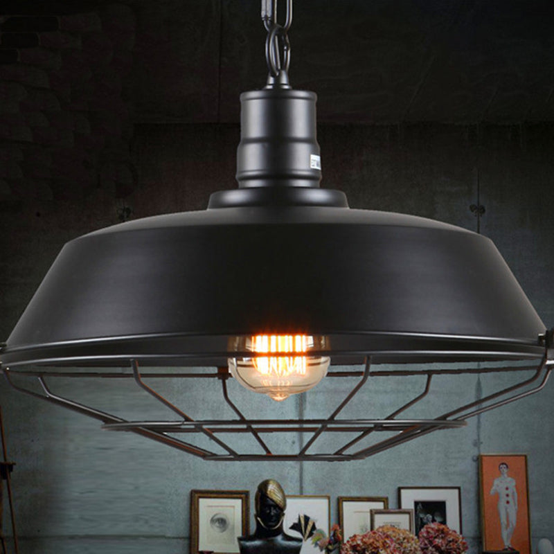 Metal Pendant Lighting Fixture Industrial Black Networked Shop Hanging Ceiling Light Clearhalo 'Ceiling Lights' 'Pendant Lights' 'Pendants' Lighting' 2602999