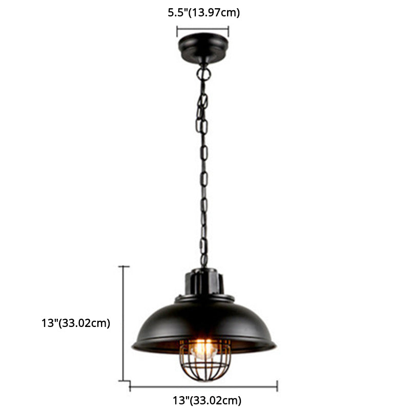 Wire Cage Metal Pendant Lighting Fixture Industrial Dinning Room Hanging Ceiling Light in Black Clearhalo 'Ceiling Lights' 'Pendant Lights' 'Pendants' Lighting' 2603022