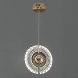 Ring Living Room Hanging Pendant Light Crystal LED Modern Suspended Lighting Fixture in Gold Gold Clearhalo 'Ceiling Lights' 'Pendant Lights' 'Pendants' Lighting' 2603029