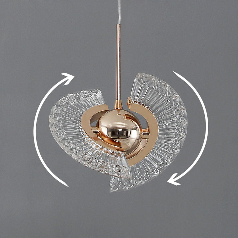 Ring Living Room Hanging Pendant Light Crystal LED Modern Suspended Lighting Fixture in Gold Clearhalo 'Ceiling Lights' 'Pendant Lights' 'Pendants' Lighting' 2603034