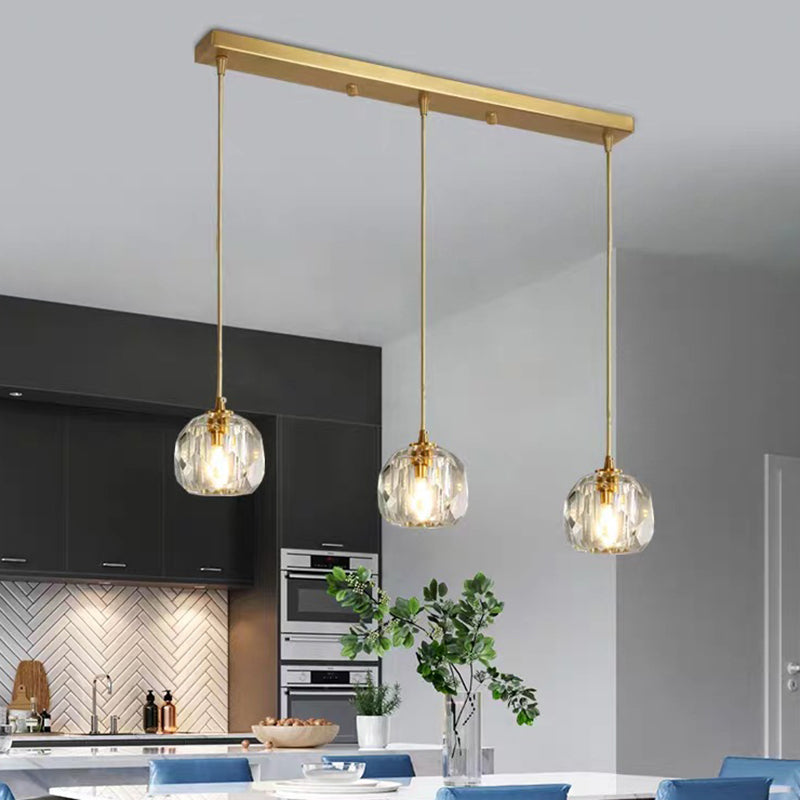 Gold Dome Suspension Pendant Light Contemporary Crystal Pendant Lighting Fixture Clearhalo 'Ceiling Lights' 'Pendant Lights' 'Pendants' Lighting' 2603047