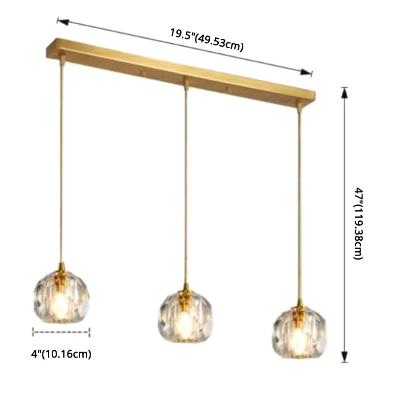 Gold Dome Suspension Pendant Light Contemporary Crystal Pendant Lighting Fixture Clearhalo 'Ceiling Lights' 'Pendant Lights' 'Pendants' Lighting' 2603051