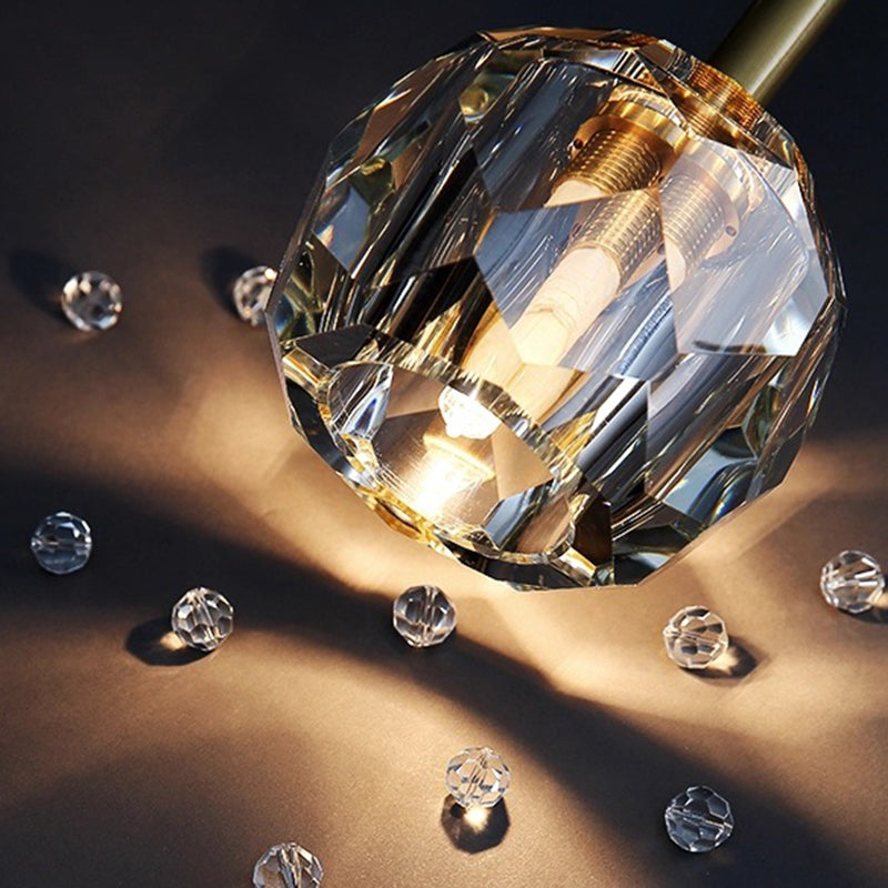 Gold Dome Suspension Pendant Light Contemporary Crystal Pendant Lighting Fixture Clearhalo 'Ceiling Lights' 'Pendant Lights' 'Pendants' Lighting' 2603052