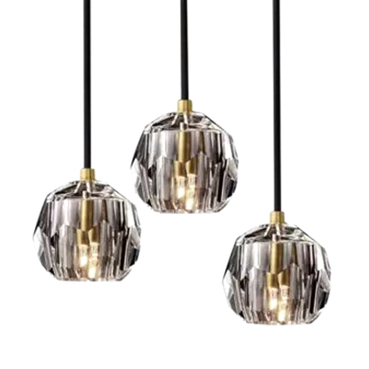 Black Globe Pendant Lighting Fixture Modern Style LED Crystal Suspended Lighting Fixture Clearhalo 'Ceiling Lights' 'Pendant Lights' 'Pendants' Lighting' 2603065