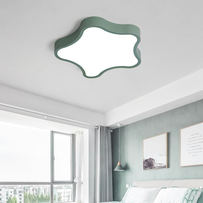 Star Shape Flushmount Light Minimalism Acrylic LED Bedroom Flush Mount Ceiling Lighting Fixture Green Clearhalo 'Ceiling Lights' 'Close To Ceiling Lights' 'Lighting' 2603107