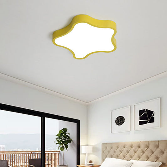 Star Shape Flushmount Light Minimalism Acrylic LED Bedroom Flush Mount Ceiling Lighting Fixture Yellow Clearhalo 'Ceiling Lights' 'Close To Ceiling Lights' 'Lighting' 2603108