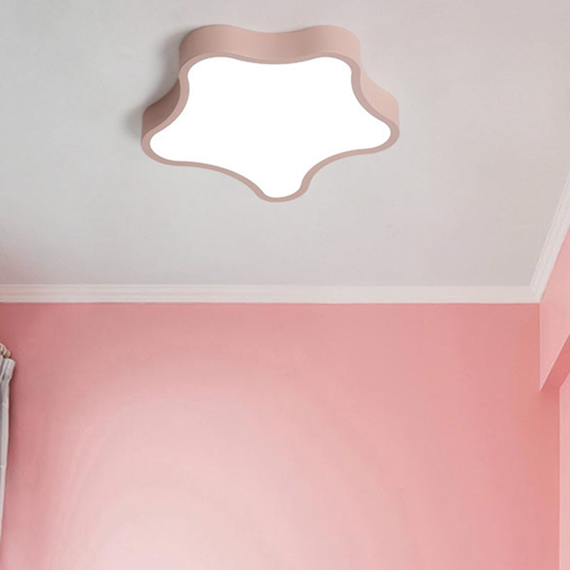 Star Shape Flushmount Light Minimalism Acrylic LED Bedroom Flush Mount Ceiling Lighting Fixture Pink Clearhalo 'Ceiling Lights' 'Close To Ceiling Lights' 'Lighting' 2603109