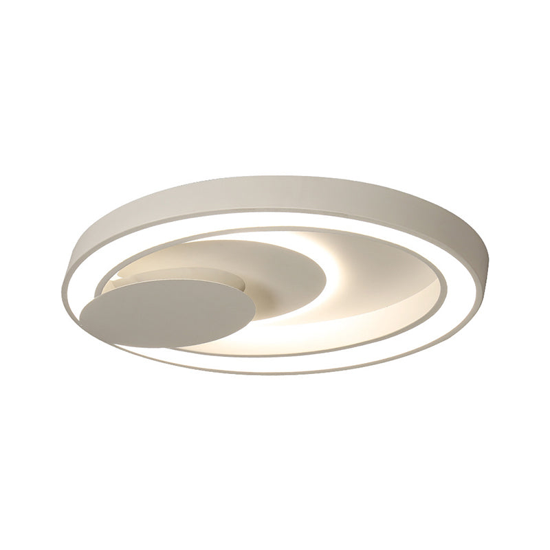 23"/27"/34.5" W White Oval Close to Ceiling Light Simplicity Metal Bedroom Led Flush Ceiling Lamp in Warm/White Clearhalo 'Ceiling Lights' 'Close To Ceiling Lights' 'Close to ceiling' 'Flush mount' Lighting' 260311