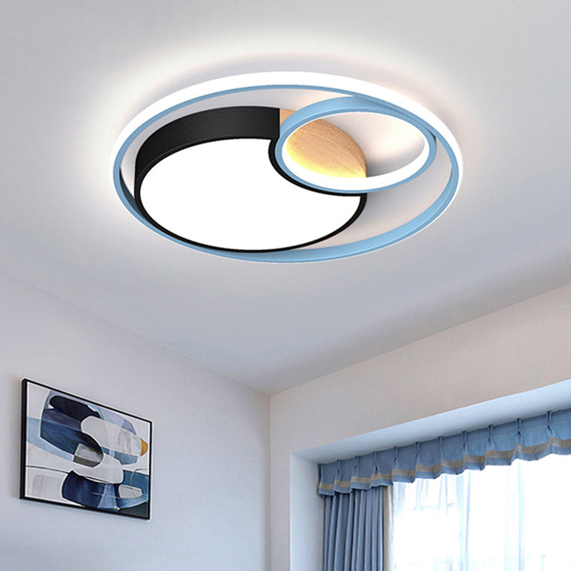 Blue Circle Flush Mounted Ceiling Light Contemporary LED Acrylic Close To Ceiling Lighting Clearhalo 'Ceiling Lights' 'Close To Ceiling Lights' 'Lighting' 2603112