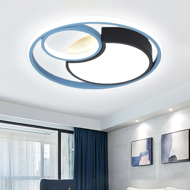 Blue Circle Flush Mounted Ceiling Light Contemporary LED Acrylic Close To Ceiling Lighting Clearhalo 'Ceiling Lights' 'Close To Ceiling Lights' 'Lighting' 2603114