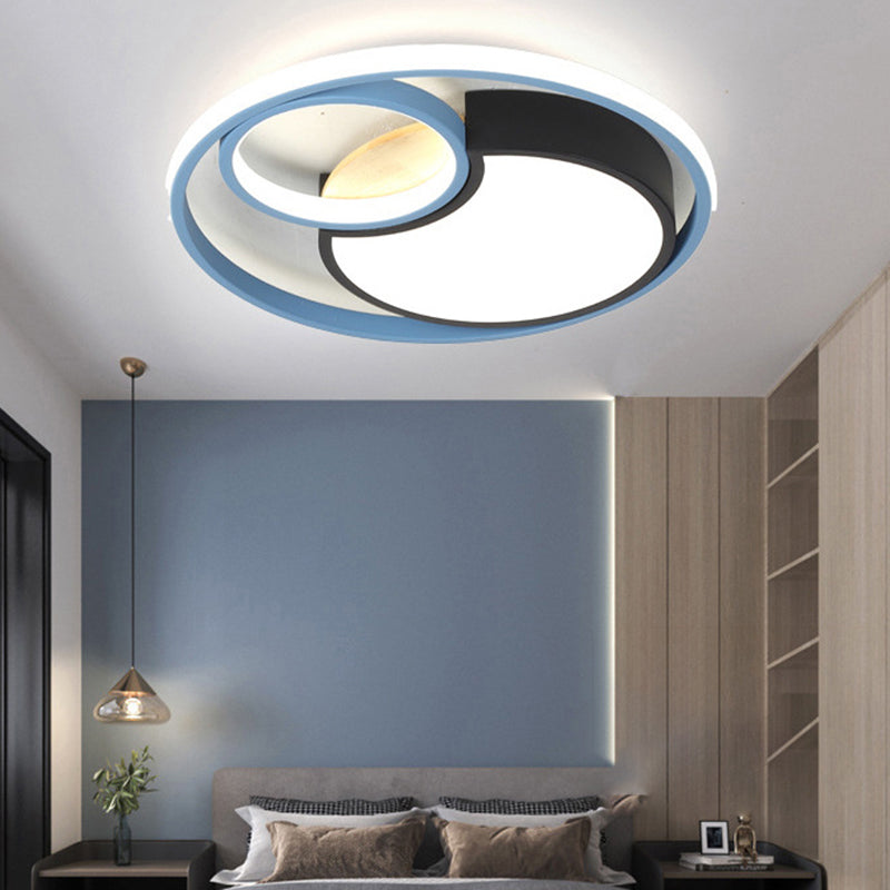 Blue Circle Flush Mounted Ceiling Light Contemporary LED Acrylic Close To Ceiling Lighting Clearhalo 'Ceiling Lights' 'Close To Ceiling Lights' 'Lighting' 2603115