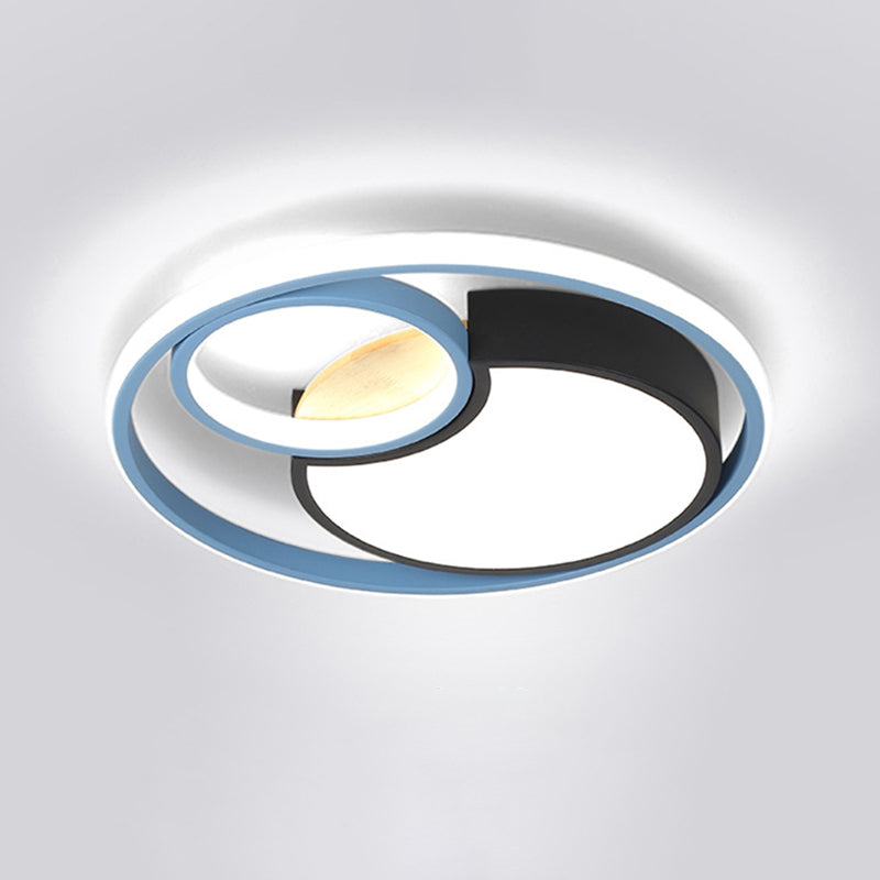 Blue Circle Flush Mounted Ceiling Light Contemporary LED Acrylic Close To Ceiling Lighting Clearhalo 'Ceiling Lights' 'Close To Ceiling Lights' 'Lighting' 2603116