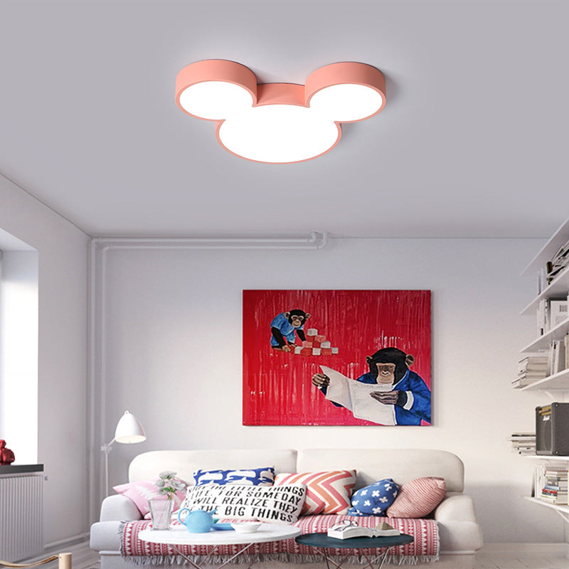 Cartoon Close To Ceiling Lighting Fixture Modern Acrylic LED Flush Mounted Ceiling Light Pink Clearhalo 'Ceiling Lights' 'Close To Ceiling Lights' 'Lighting' 2603136