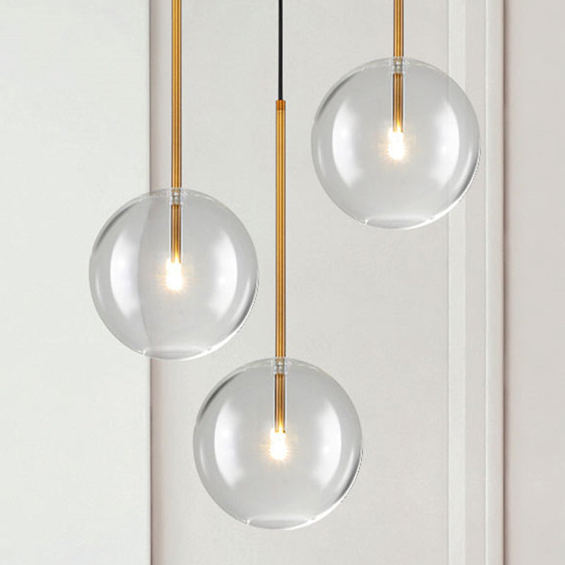 Globe Glass Hanging Light Fixture Minimalist Style Gold Pendant Lighting Fixture Clearhalo 'Ceiling Lights' 'Pendant Lights' 'Pendants' Lighting' 2603755