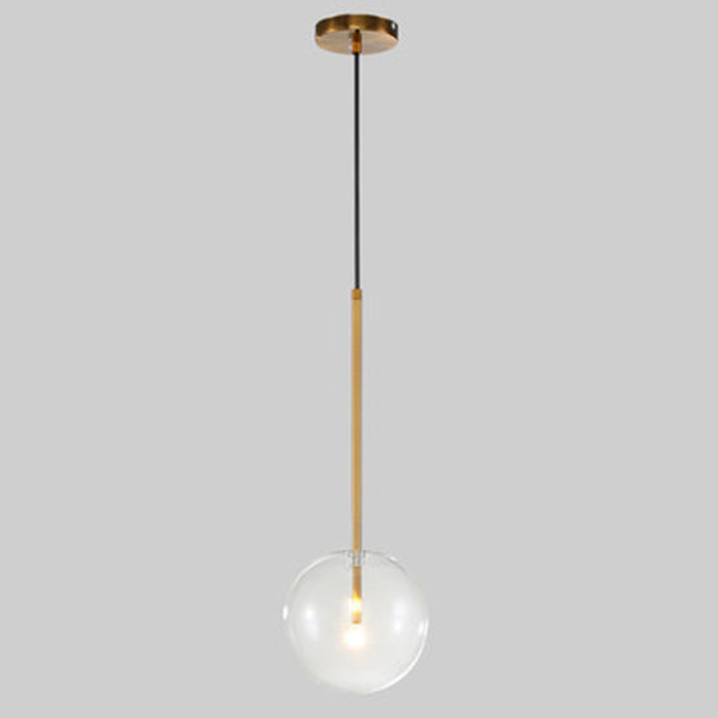 Globe Glass Hanging Light Fixture Minimalist Style Gold Pendant Lighting Fixture Clearhalo 'Ceiling Lights' 'Pendant Lights' 'Pendants' Lighting' 2603757