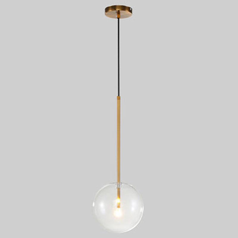 Globe Glass Hanging Light Fixture Minimalist Style Gold Pendant Lighting Fixture Clearhalo 'Ceiling Lights' 'Pendant Lights' 'Pendants' Lighting' 2603759