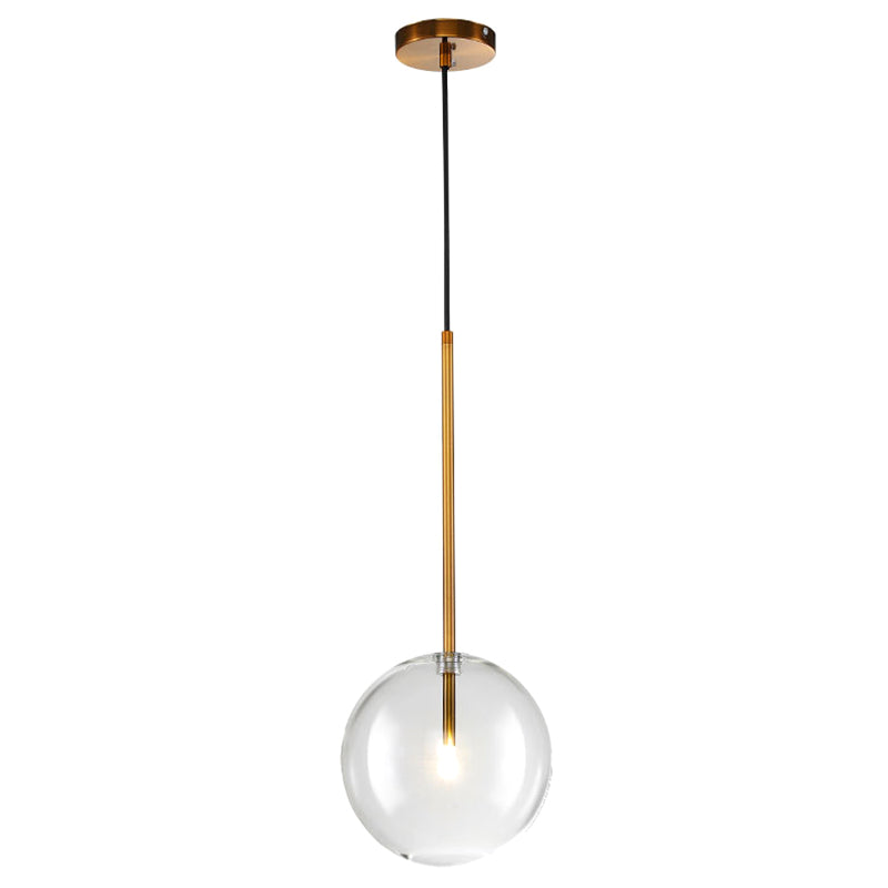 Globe Glass Hanging Light Fixture Minimalist Style Gold Pendant Lighting Fixture Clearhalo 'Ceiling Lights' 'Pendant Lights' 'Pendants' Lighting' 2603760