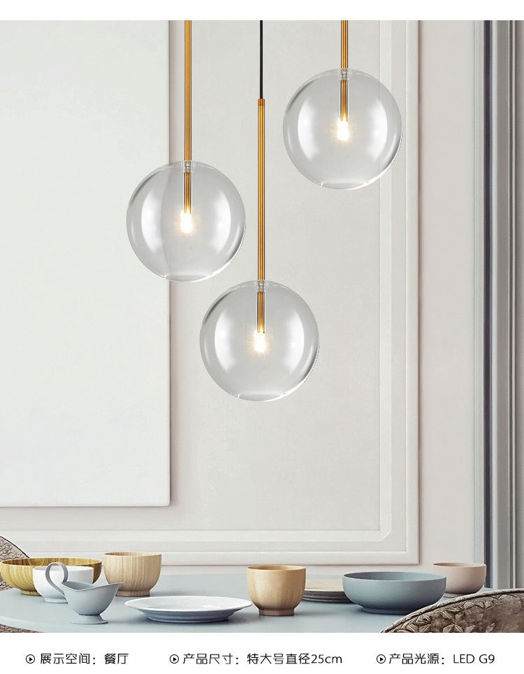 Globe Glass Hanging Light Fixture Minimalist Style Gold Pendant Lighting Fixture Clearhalo 'Ceiling Lights' 'Pendant Lights' 'Pendants' Lighting' 2603763