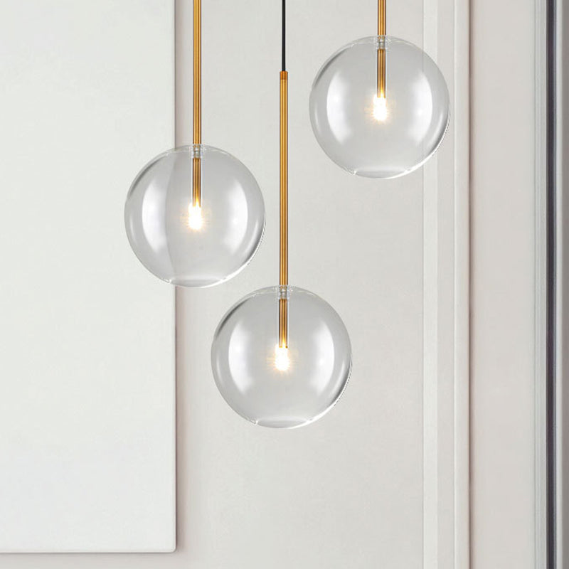 Globe Glass Hanging Light Fixture Minimalist Style Gold Pendant Lighting Fixture Clearhalo 'Ceiling Lights' 'Pendant Lights' 'Pendants' Lighting' 2603764