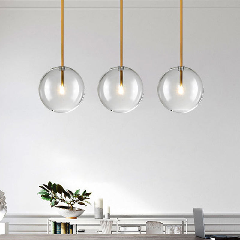 Globe Glass Hanging Light Fixture Minimalist Style Gold Pendant Lighting Fixture Clearhalo 'Ceiling Lights' 'Pendant Lights' 'Pendants' Lighting' 2603765