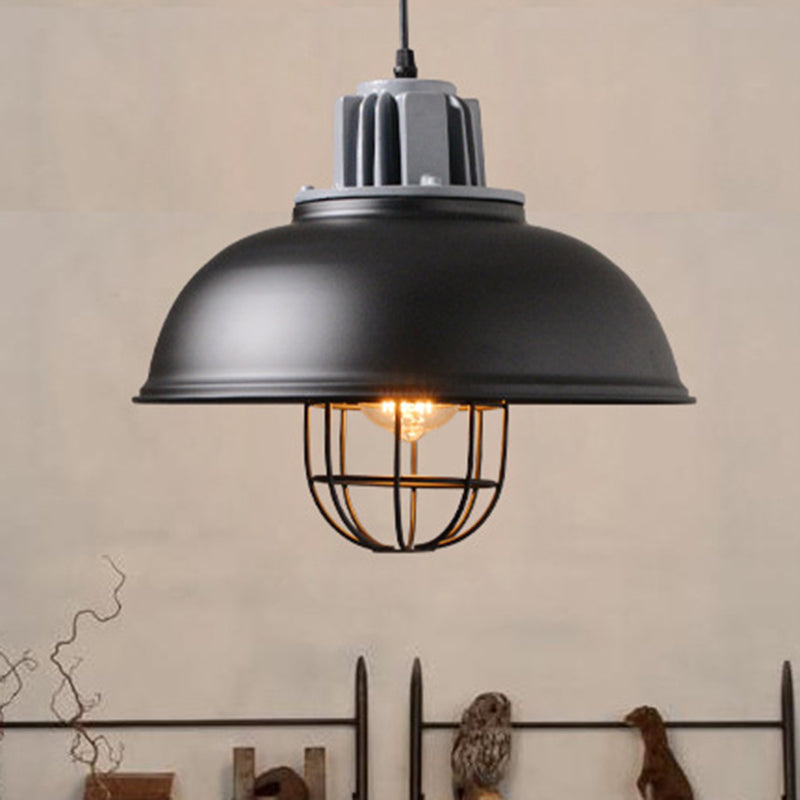 Black Ceiling Pendant Light Industrial Metal Cage Shaded Commercial Pendant Lighting Clearhalo 'Ceiling Lights' 'Pendant Lights' 'Pendants' Lighting' 2603798