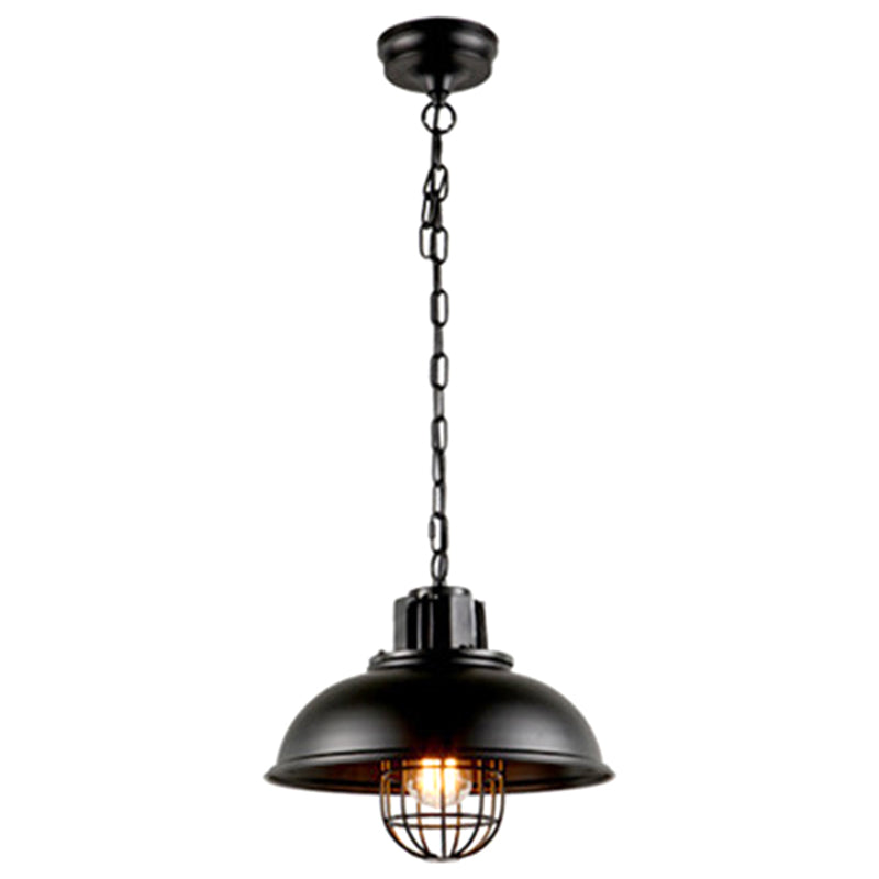 Black Ceiling Pendant Light Industrial Metal Cage Shaded Commercial Pendant Lighting Black Clearhalo 'Ceiling Lights' 'Pendant Lights' 'Pendants' Lighting' 2603800