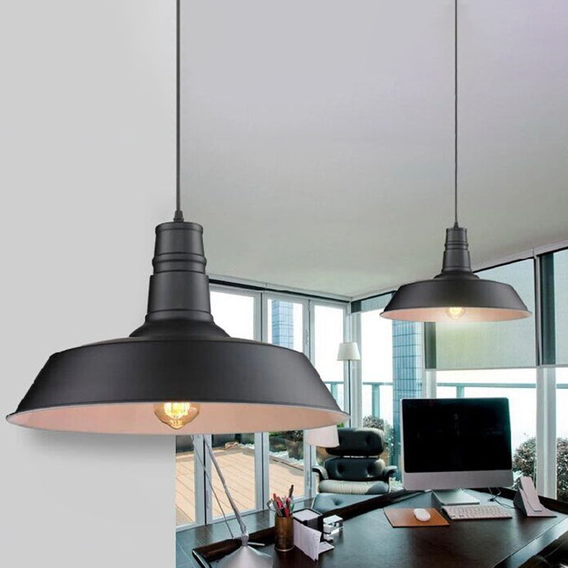 Shaded Pendant Lighting Fixture Industrial Style Metal Dinning Room Hanging Light Fixture Clearhalo 'Ceiling Lights' 'Pendant Lights' 'Pendants' Lighting' 2603817