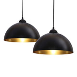 Metal Dome-Shaped Pendant Light Fixture Vintage Style Dinning Room Hanging Pendant Light in Black Clearhalo 'Ceiling Lights' 'Pendant Lights' 'Pendants' Lighting' 2603821